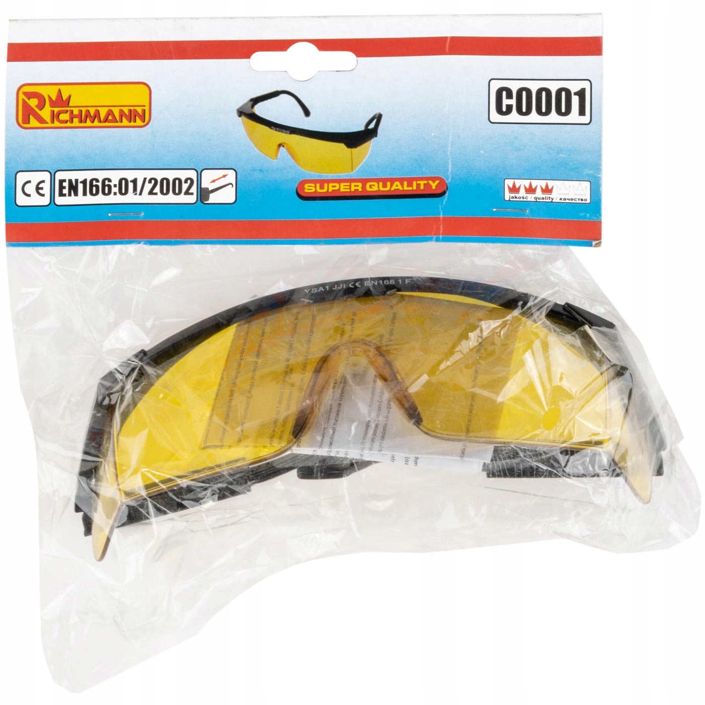 OKULARY ZÓŁTE REG.ZAUSZ. CE EN166 Richmann EAN (GTIN) 5906741600019