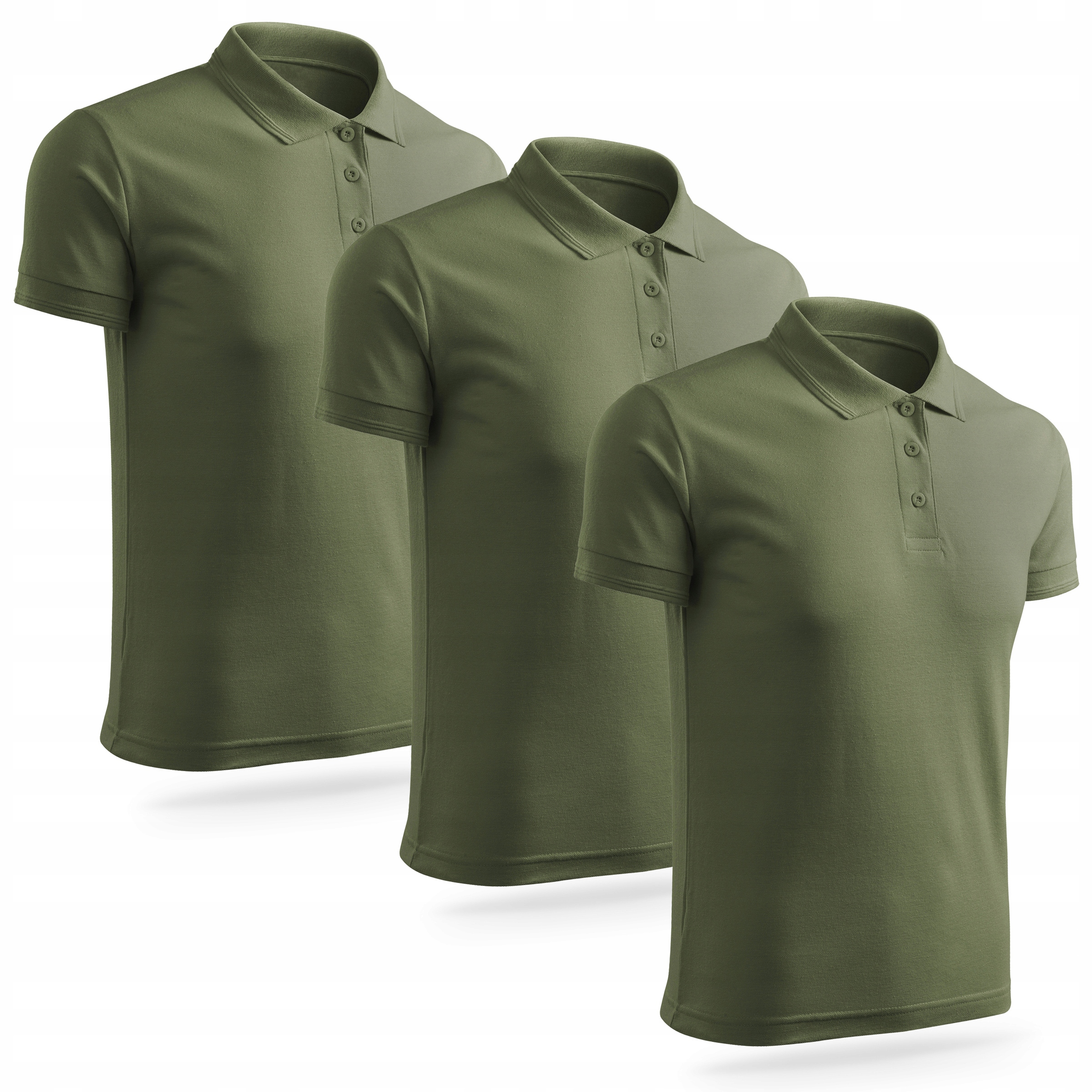 Sada 3 kusů pánských polo triček pro letní outdoor, barva khaki 3XL
