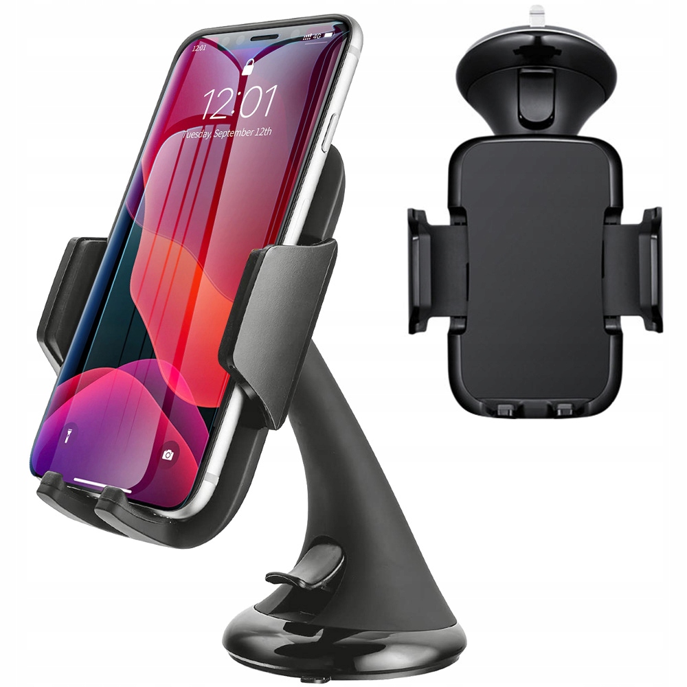 UCHWYT SAMOCHODOWY NA TELEFON SZYBĘ ZACISKOWY DO TELEFONU SZYBY AUTA 360°