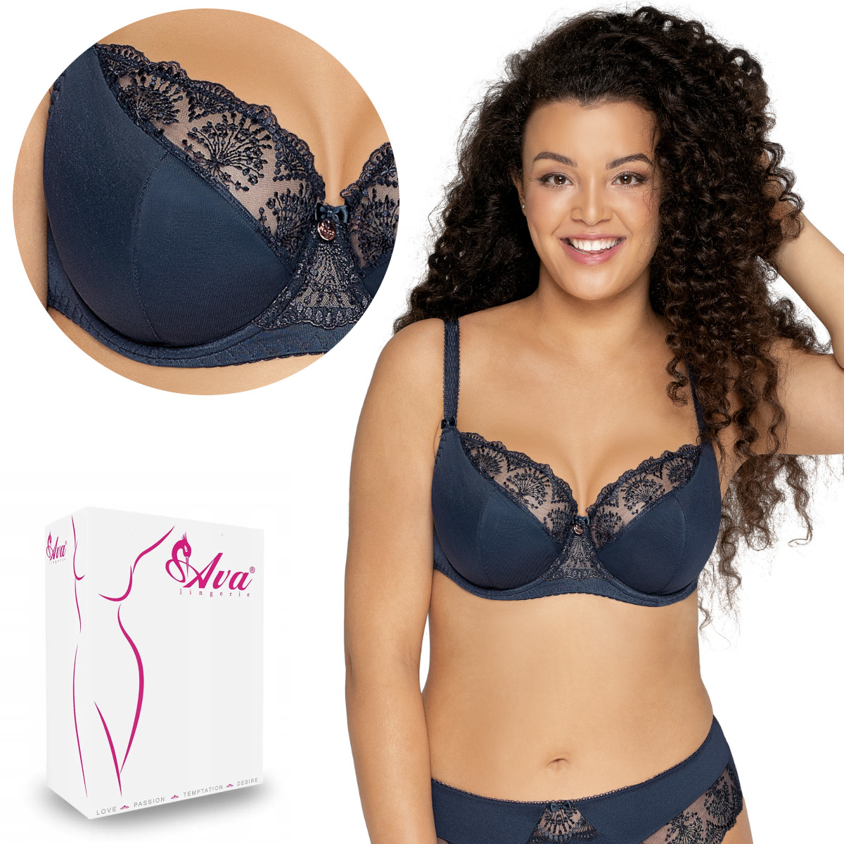 

Ava Biustonosz Soft Av 1922 miękki granatowy 80D