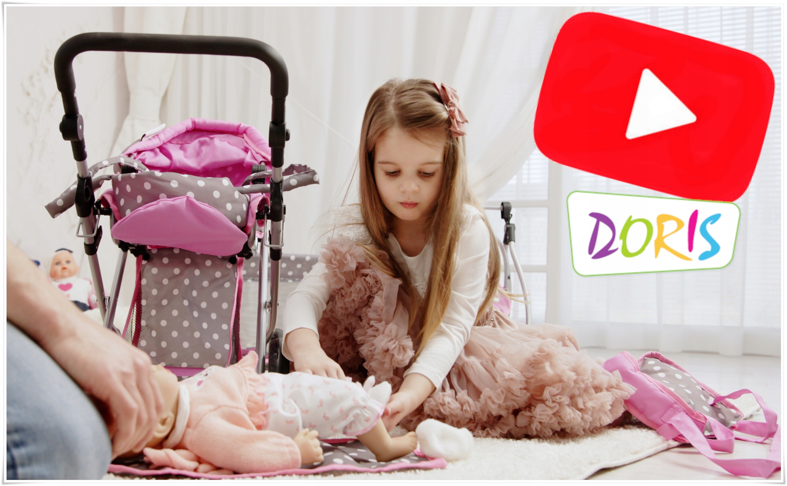 FUNKCYJNY WÓZEK DLA LALEK SPACEROWY GŁĘBOKI 3 w 1 Zestaw Torba Przewijak Efekty brak