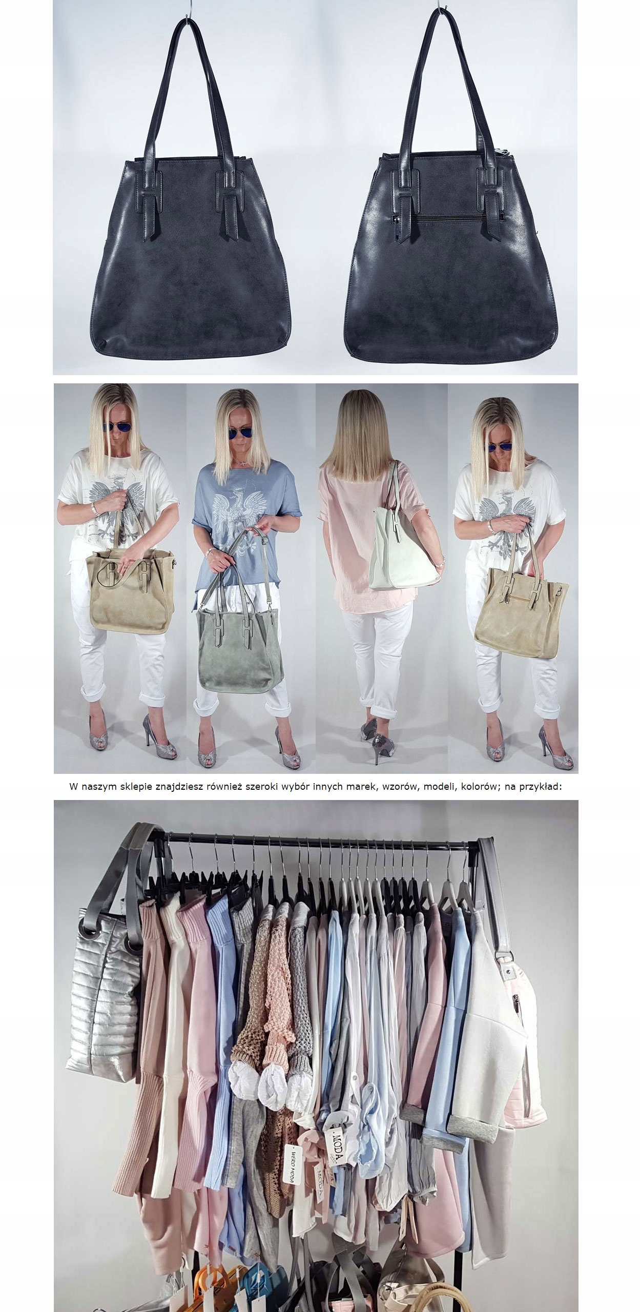 TOREBKA CELINA TORBA TRAPEZ DŁUGIE RĄCZKI PHANTOM Długość paska 140 cm