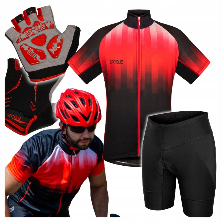 Pánské cyklistické oblečení na kolo 4XL Tričko Kraťasy Rukavice