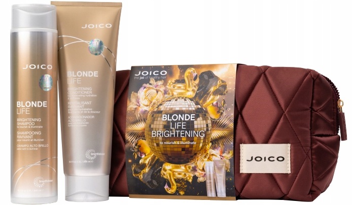 Joico Blonde Life Zestaw Do Włosów Blond Szampon Odżywka Kosmetyczka