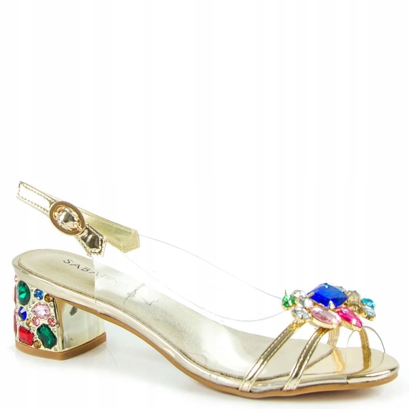 Sabatina 660-1 Transparentní Zlaté Sandály 36