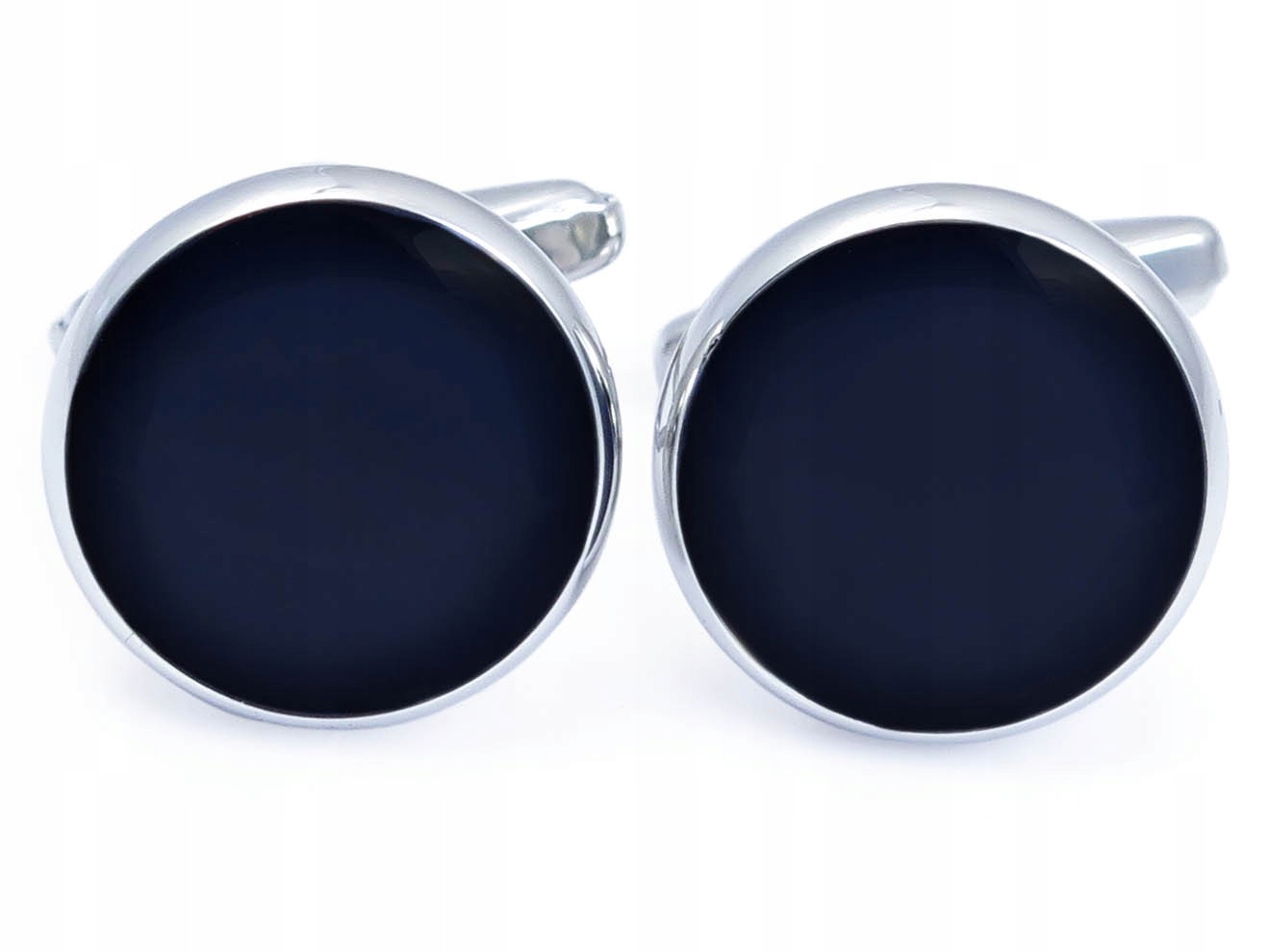 Srebrne spinki smokingowe granatowe oczko N102 Kod producenta MOD-2014