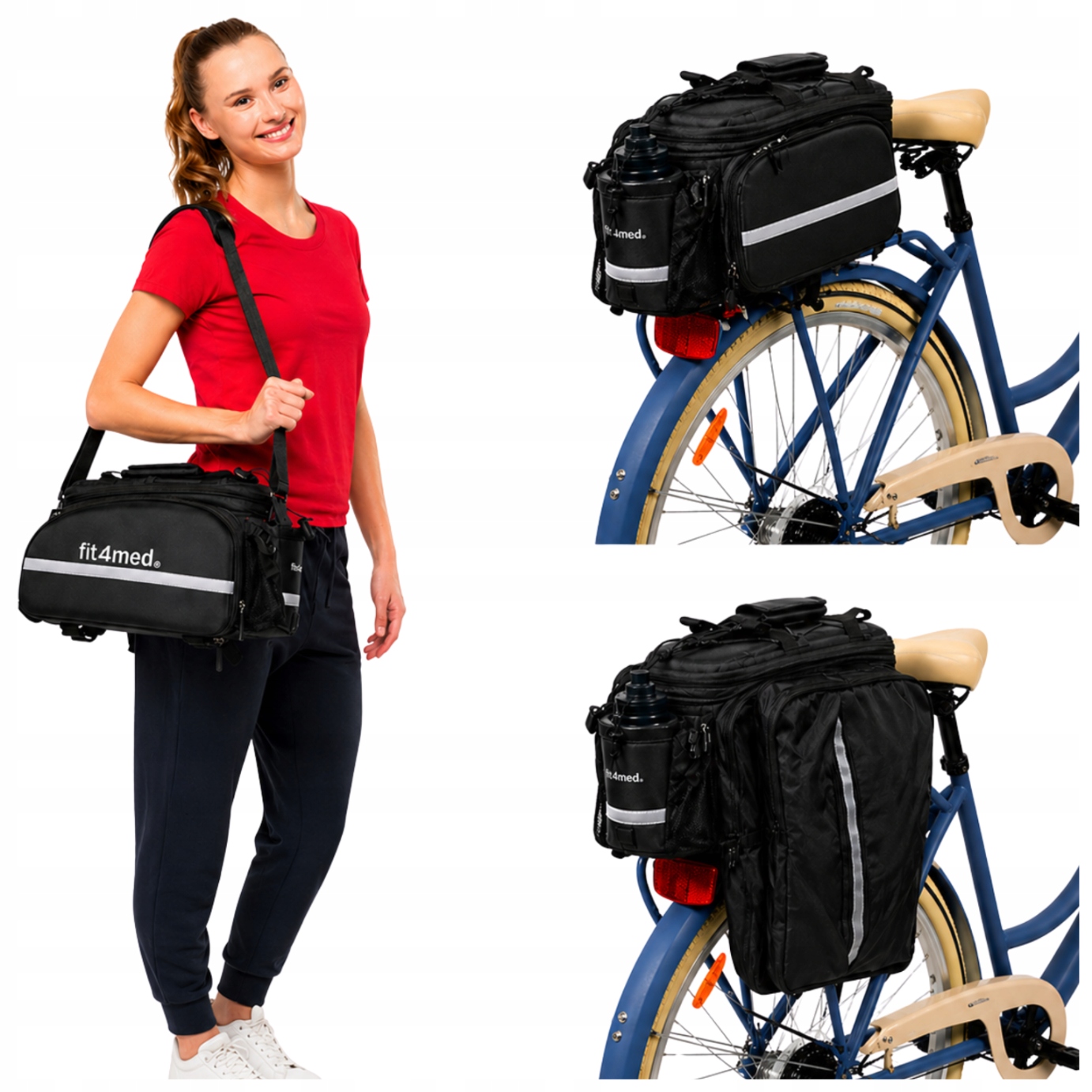 Cyklistická brašna na nosič, taška na kolo, vodotěsný obal, prostorná 10-35L