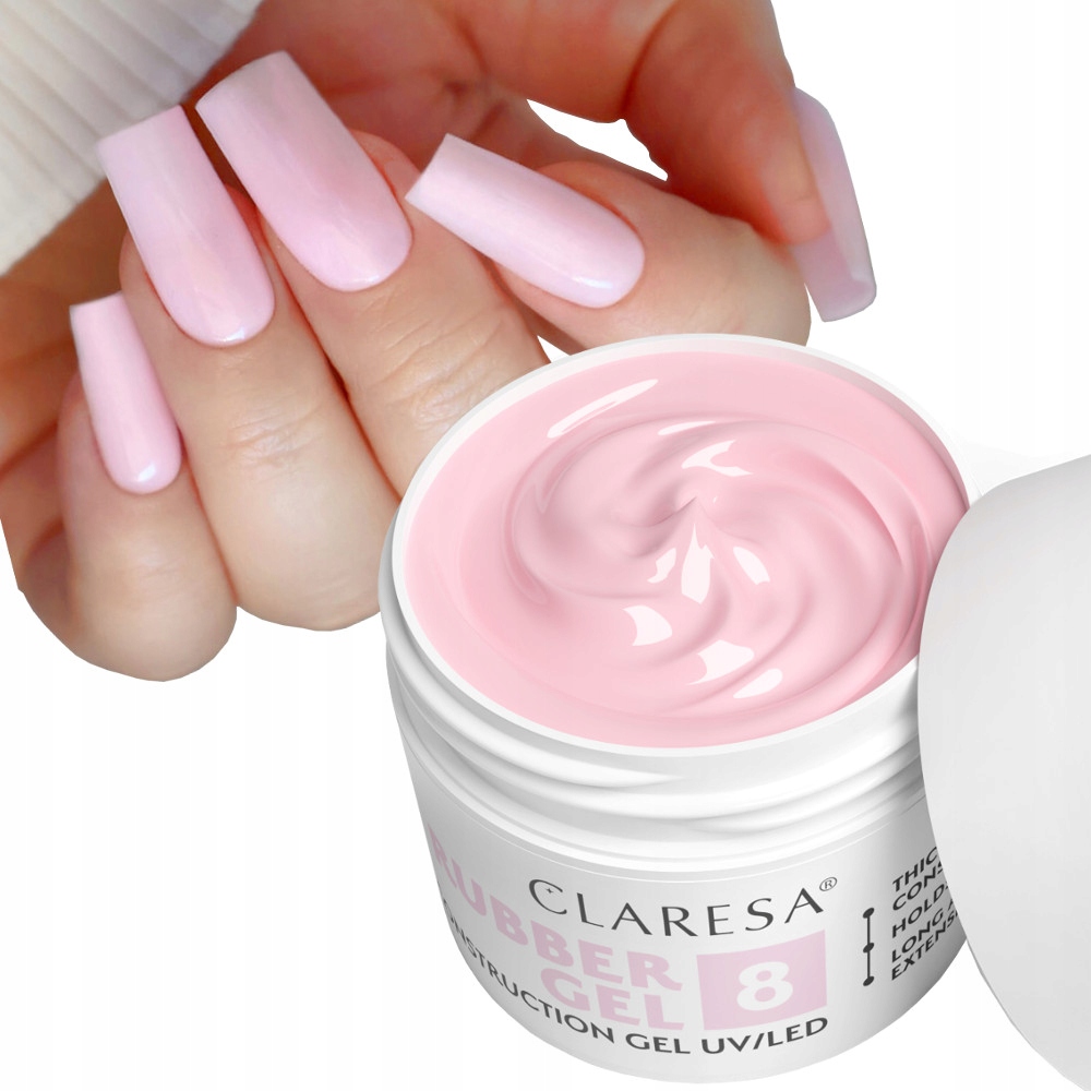 Claresa Rubber Gel 8 Żel Budujący Z Tiksotropią Mleczny Róż 90 g Tpo Free