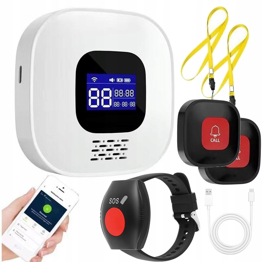 Alarmový dálkový ovladač pro seniory Pager Vodotěsný bezdrátový telefon Omáčka