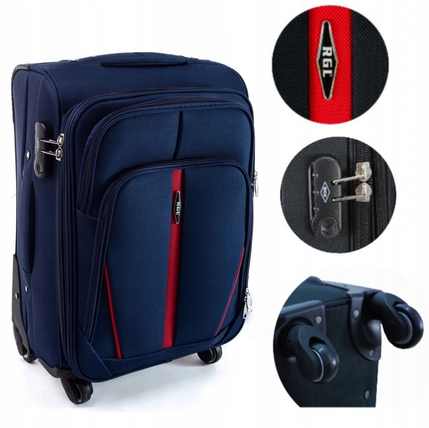 WALIZKA KABINOWA MAŁA RGL CODURA NA 4 KÓŁKACH GRANATOWA