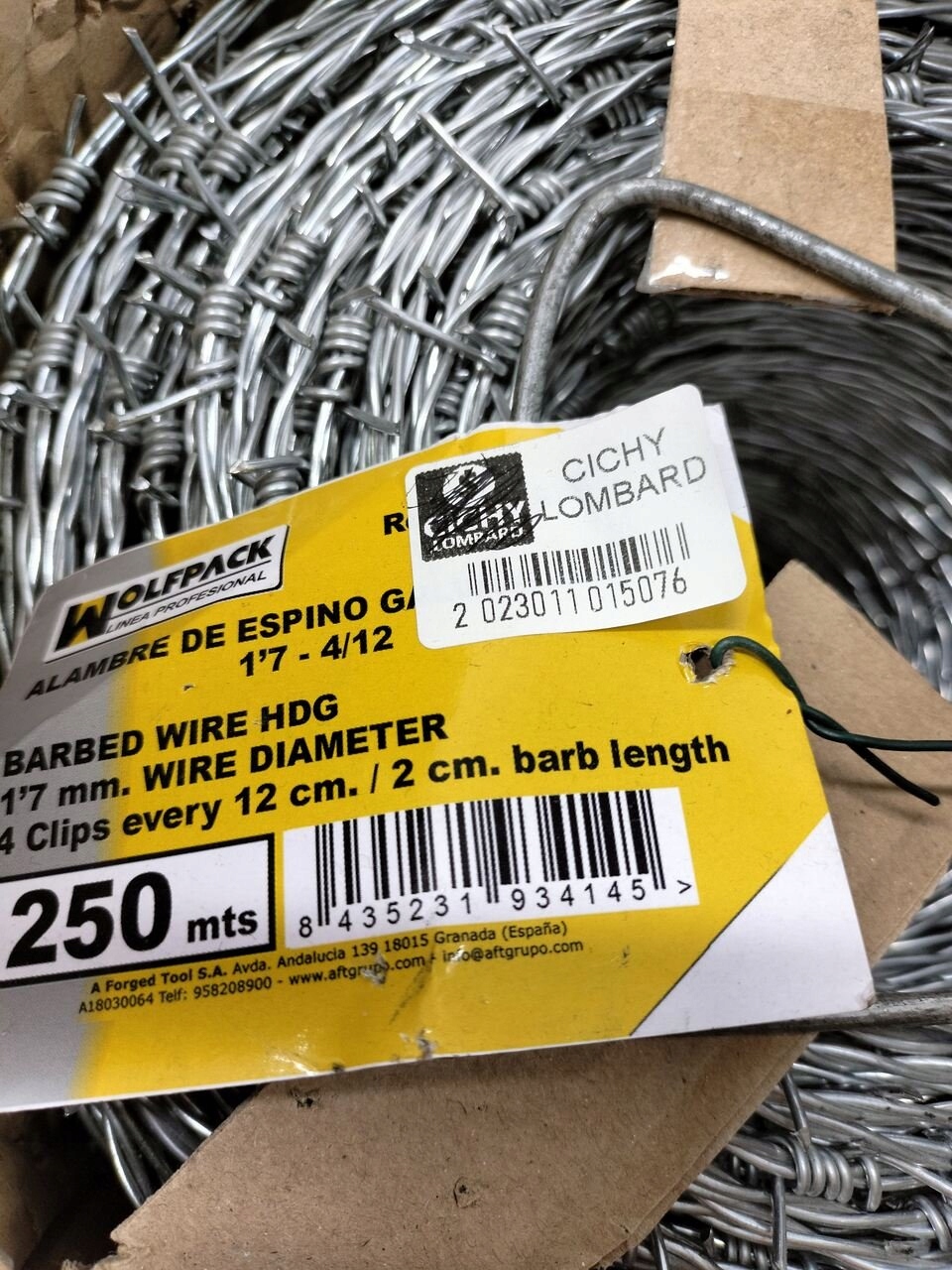 WOLF Pack 1130005 4/15 drut kolczasty Waga produktu z opakowaniem jednostkowym 20 kg