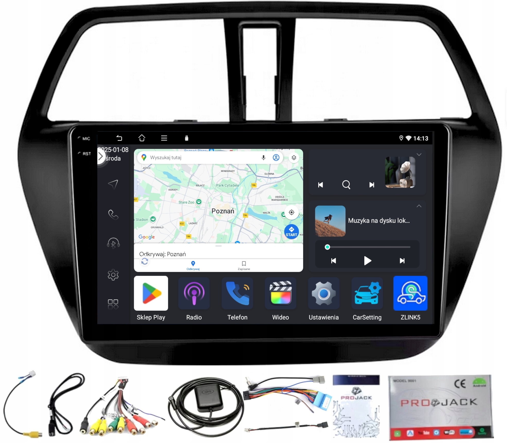 Rádio Navigácia Carplay Suzuki S-cross 2013-2021 Bt Android 4GB 64GB