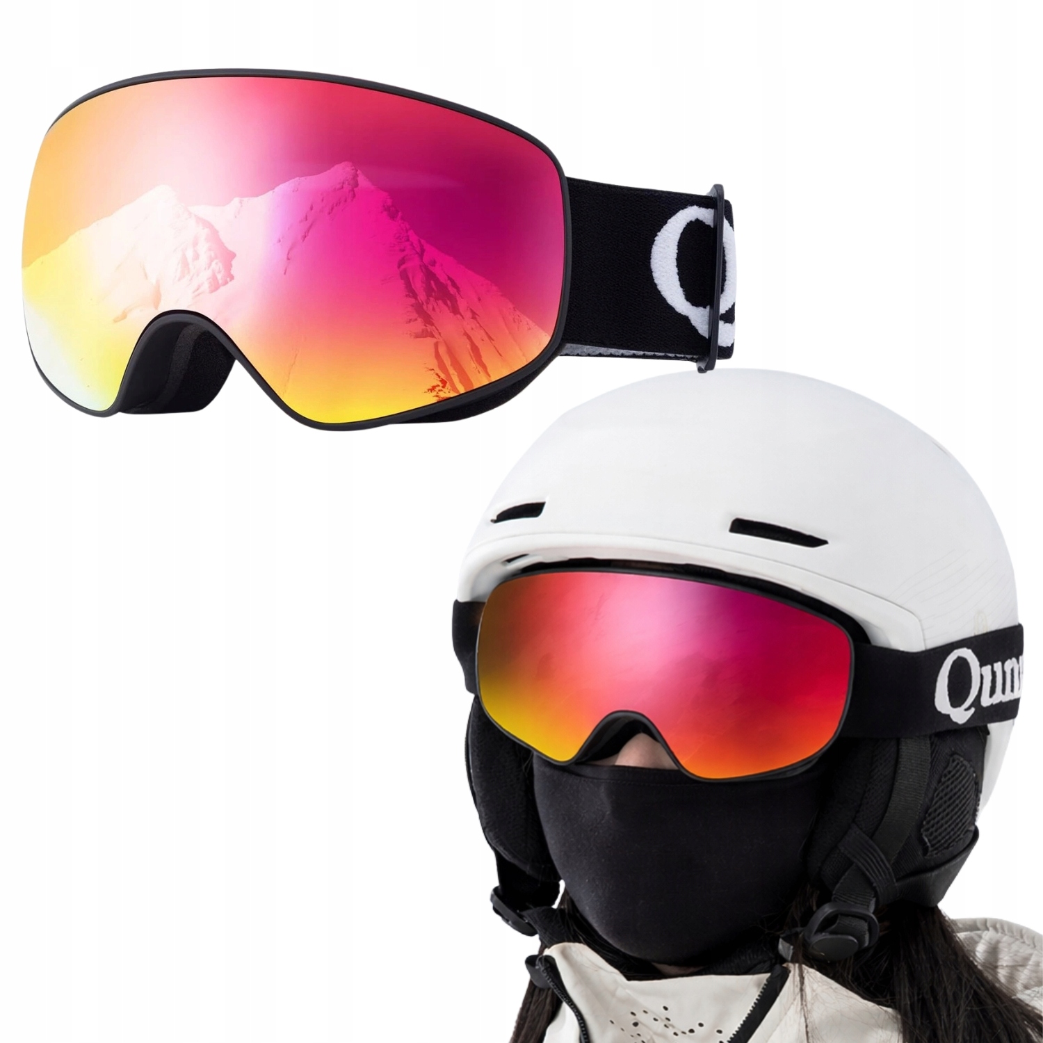 Dětské Lyžařské Brýle Systém Otg Snowboardové Lyže Velikost M/L Černá