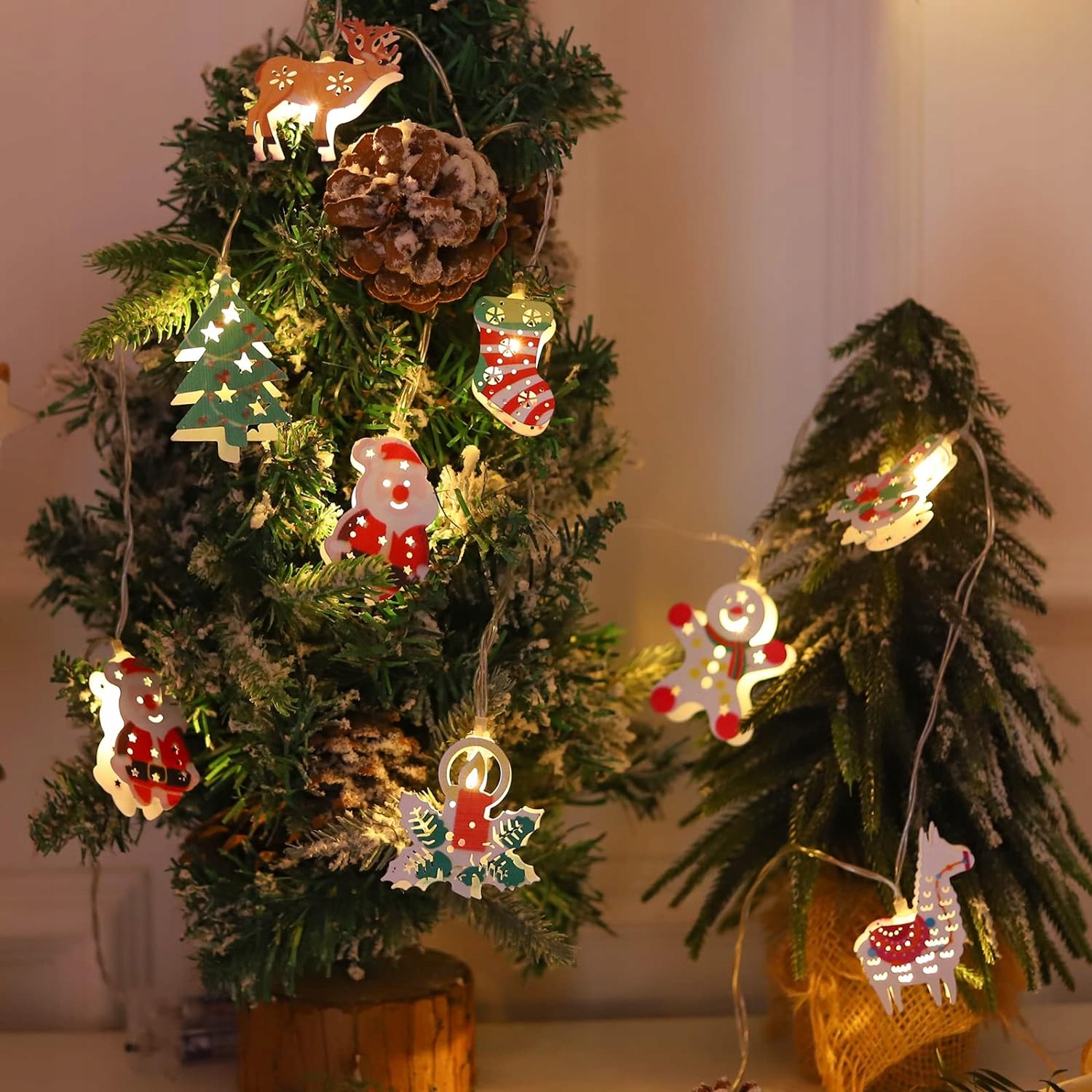 Led Světelný Řetěz Napájený Bateriemi, Vánoční Dekorace