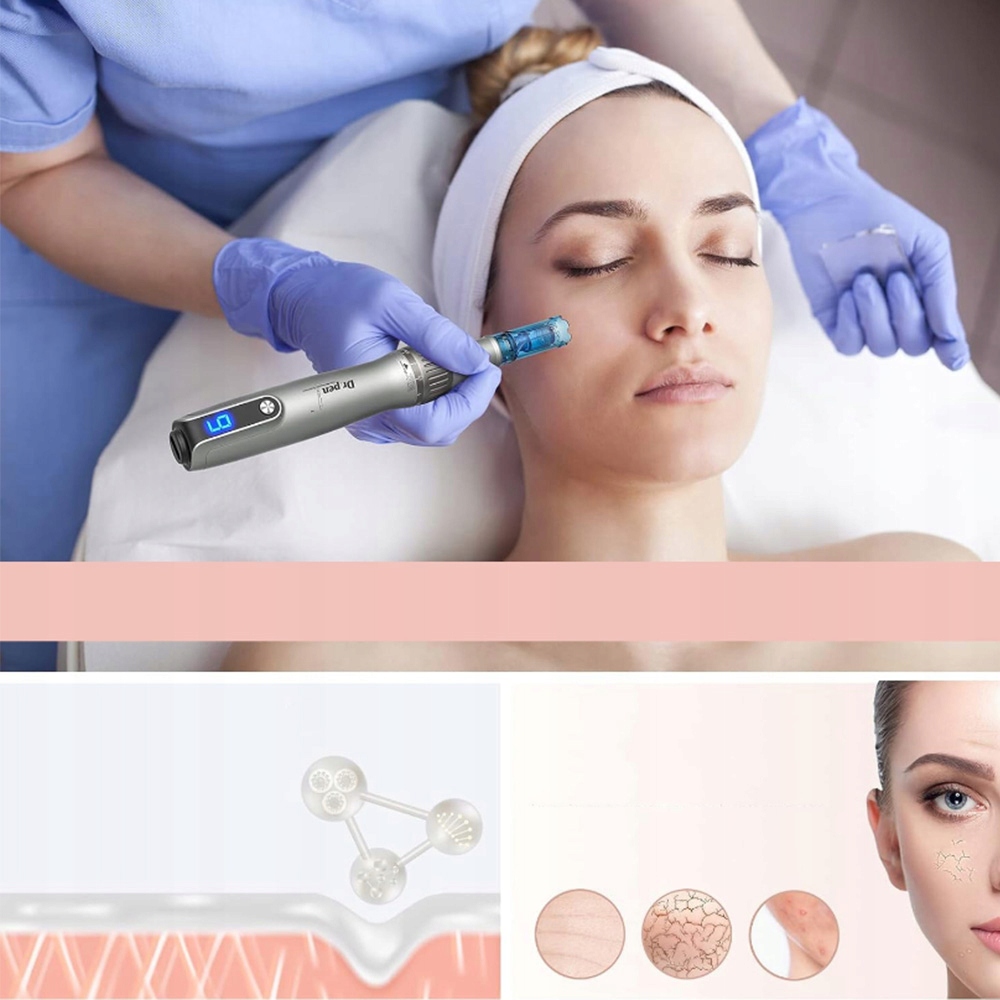 DR PEN PIÓRO DO MIKROIGŁOWANIA BEZPRZEWODOWE 6 PRĘDKOŚCI M8S + 6 KARTRIDZY Marka bez marki