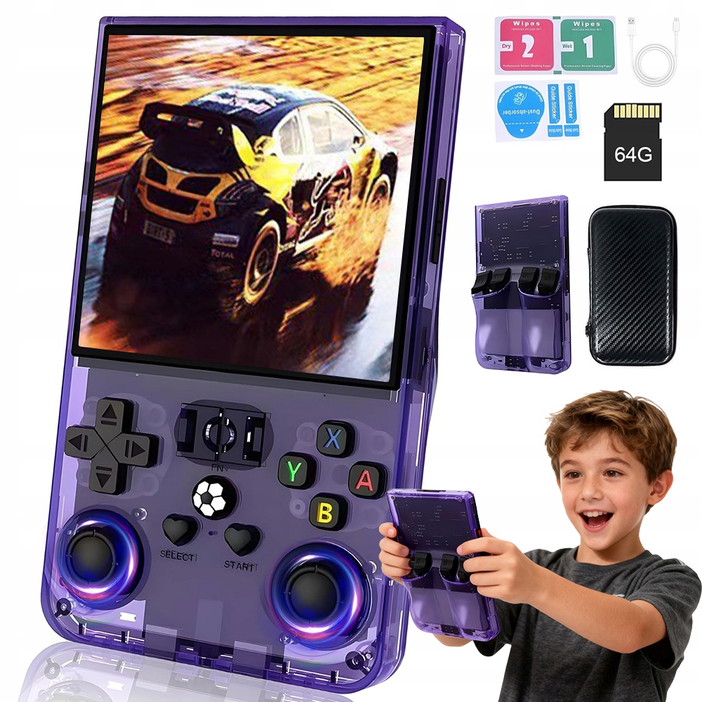 Retro Herní Konzole R36MAX Dva 3D Joysticky Baterie 4000MAH