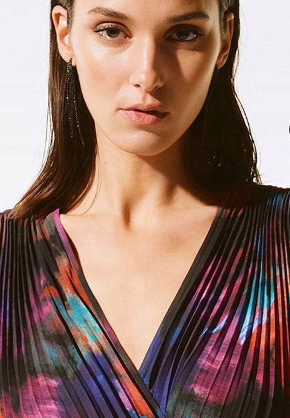 Fioletowa Sukienka Damska Joseph Ribkoff Plisowana r.L Rozmiar L