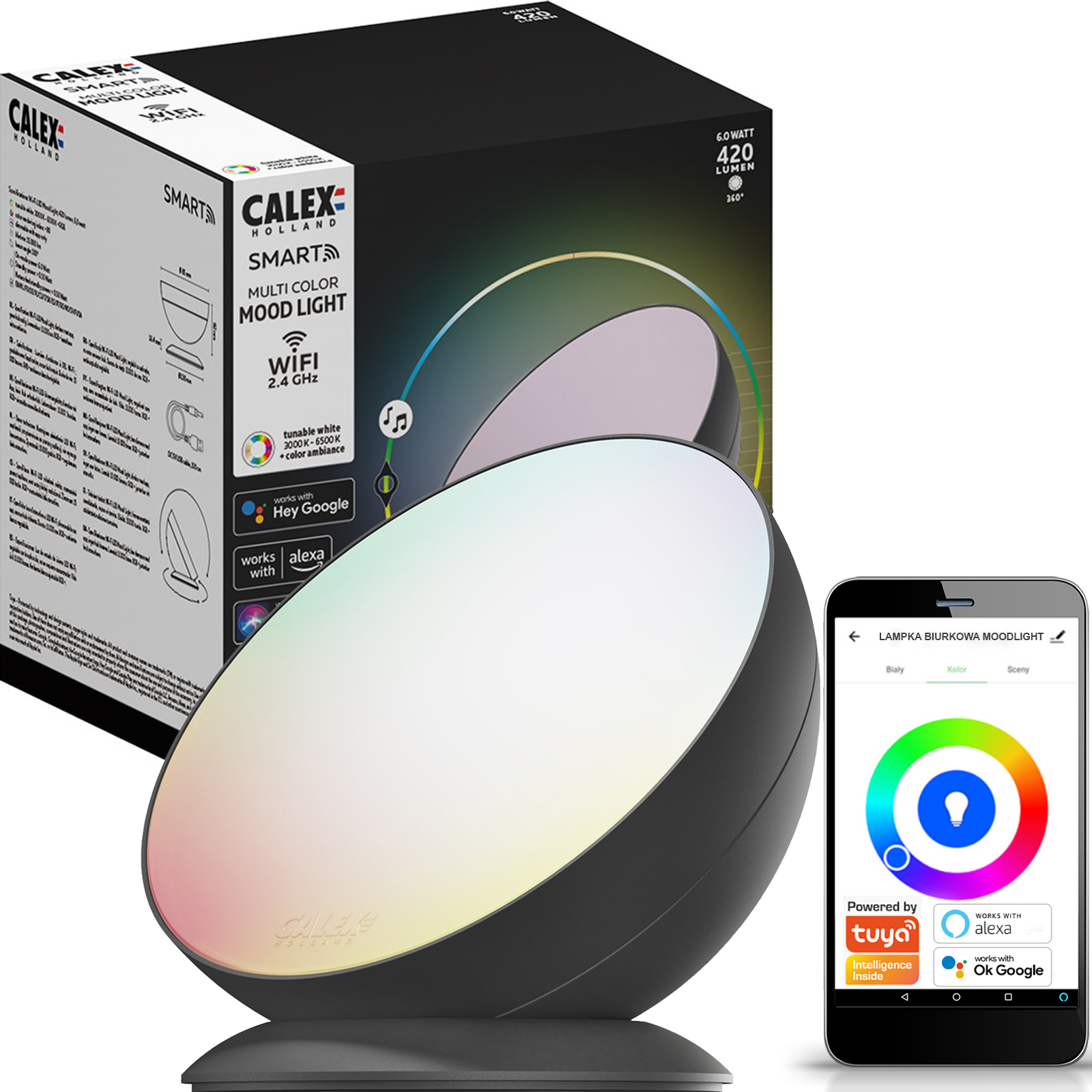 Lampka LED Biurkowa TUYA WiFi 6W SMART RGB CCT