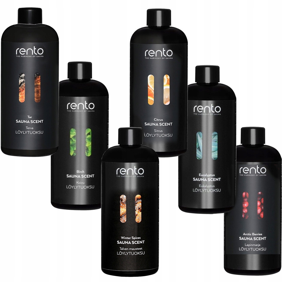 6 x Aromatický saunový olej Rento Sada 6 Ks