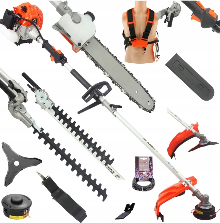 Kosa Spalinowa 4W1 Nożyce Do Żywopłotu Piła Demon