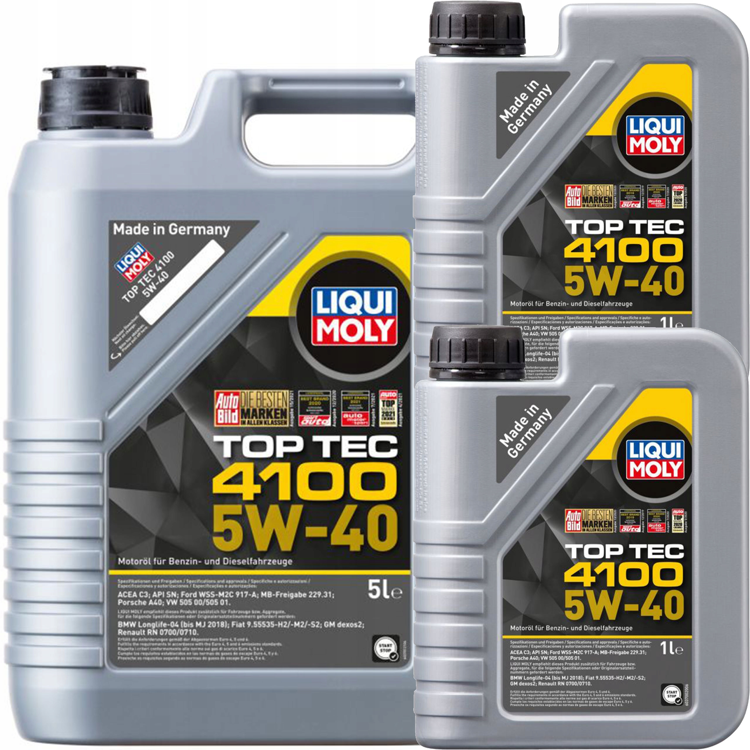 Olej Liqui Moly Top Tec 4100 5W40 5L+2L= 7L Cng Lpg Dpf Euro 4