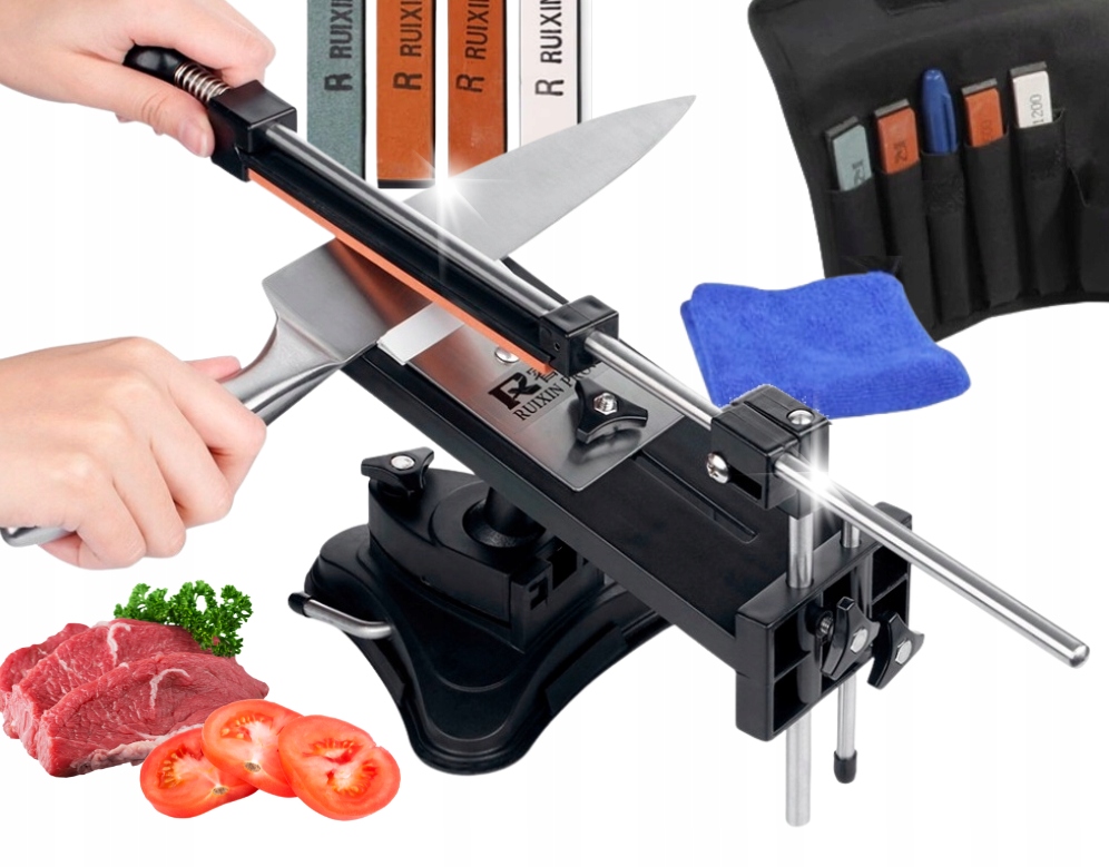 Profesjonalna Ostrzałka Do Noży Osełka Ruixin Pro II Zestaw Cztery Kamienie