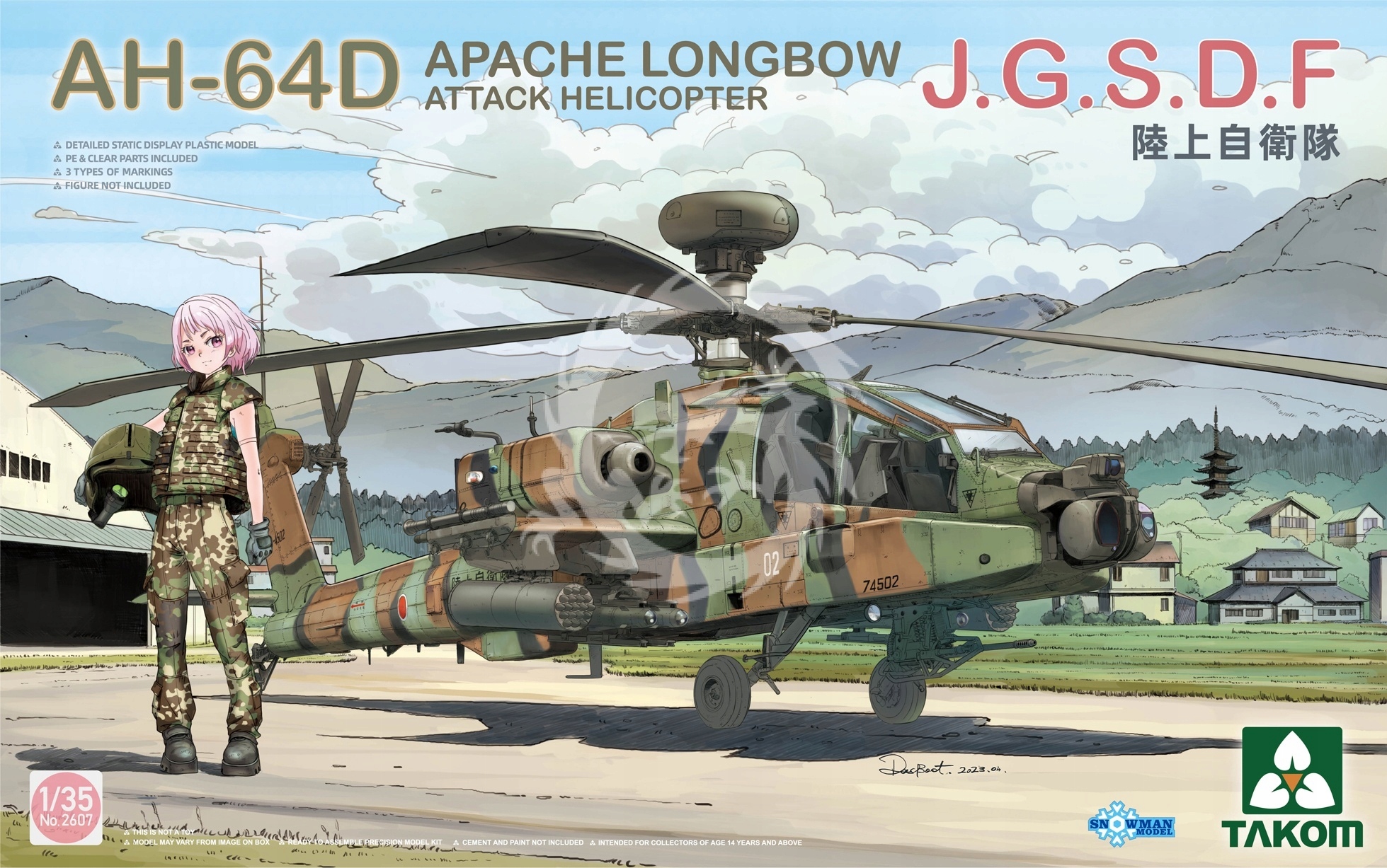 AH-64D Apache Longbow Attack Helicopter J.G.D.S.F.Takom TAK2607 měřítko 1/35