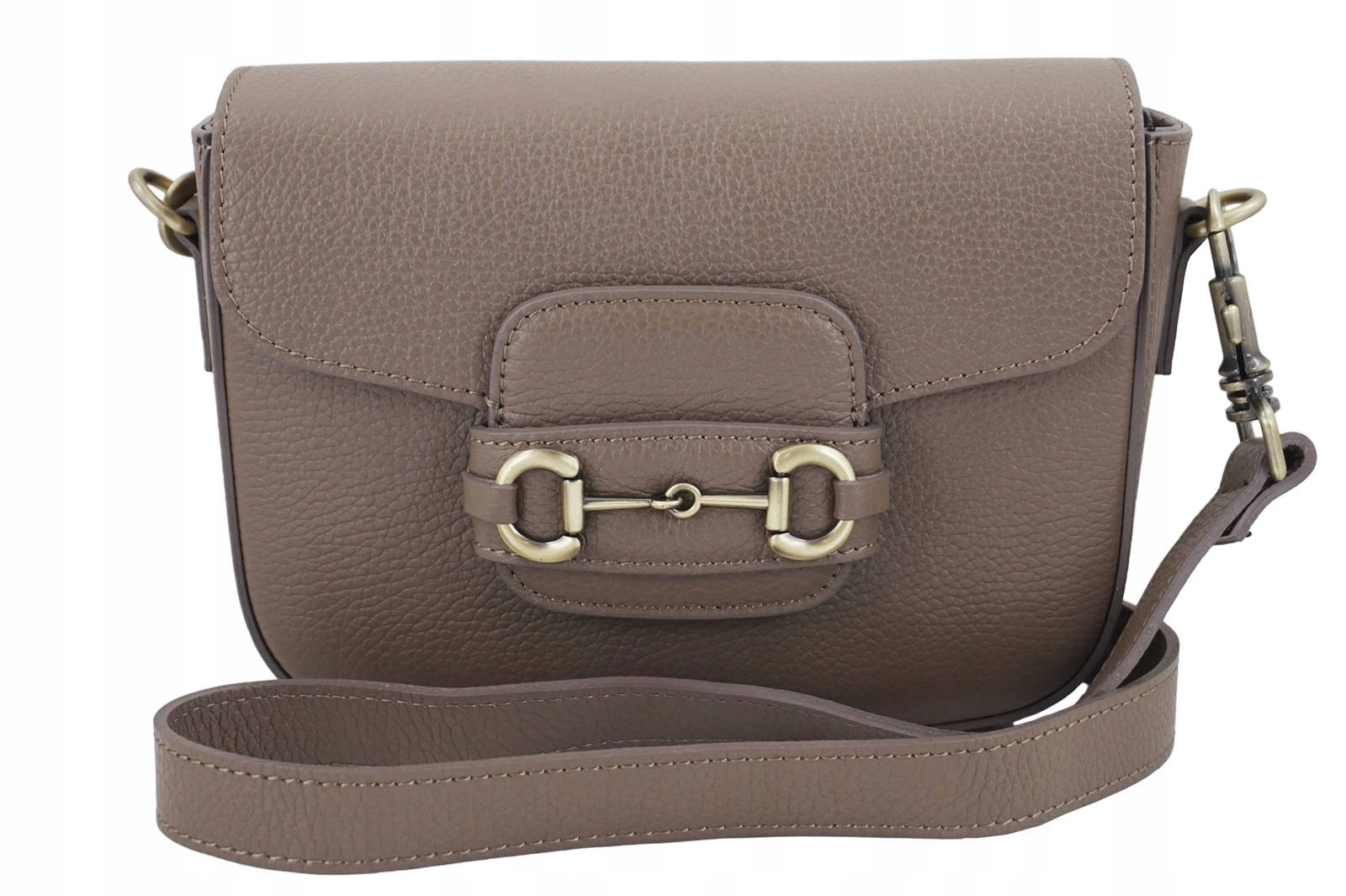 Dámská kabelka přes rameno z přírodní kůže kabelka přes rameno béžová tmavá