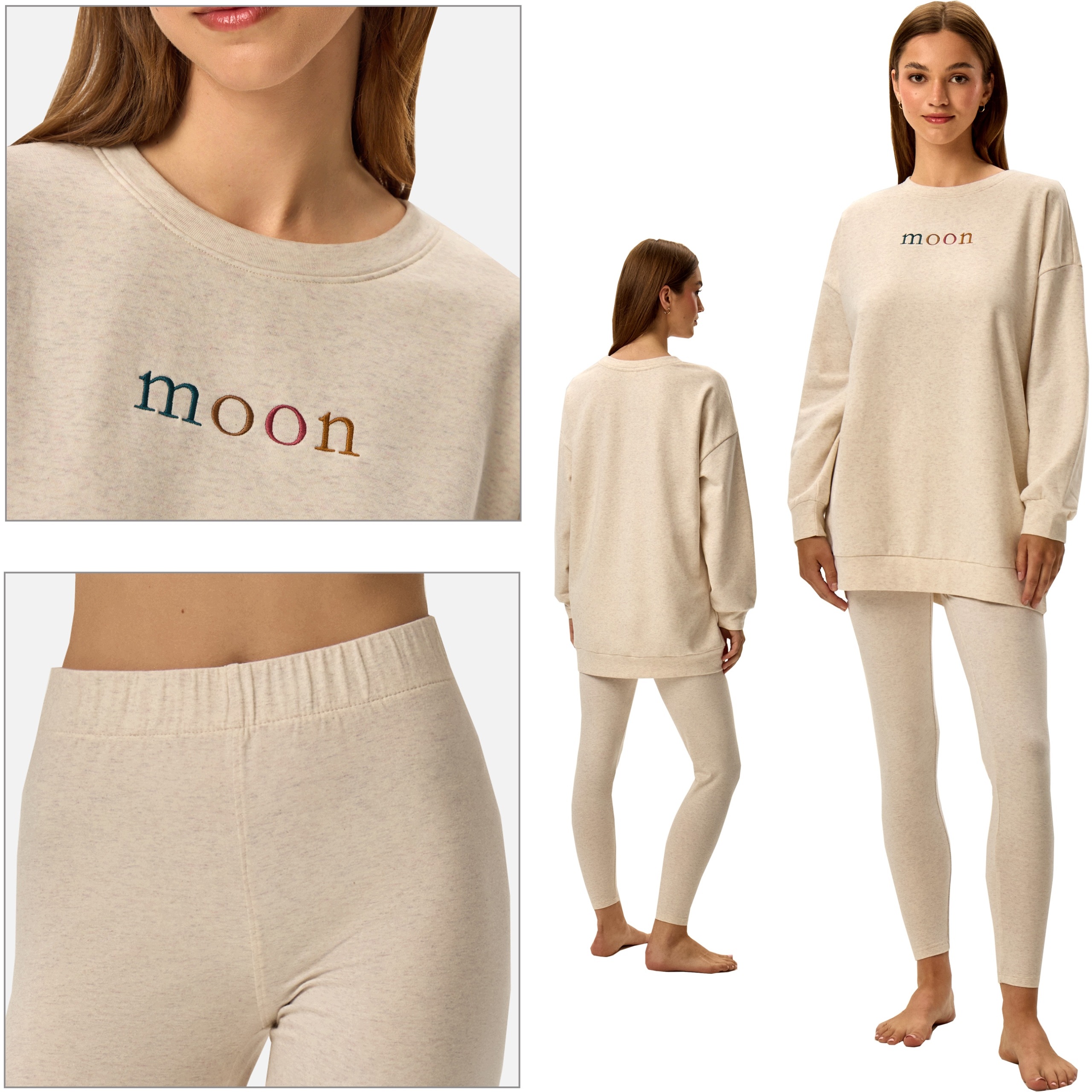 Henderson Ladies homewear dámské pyžamo dlouhé Fune 41870 béžová S