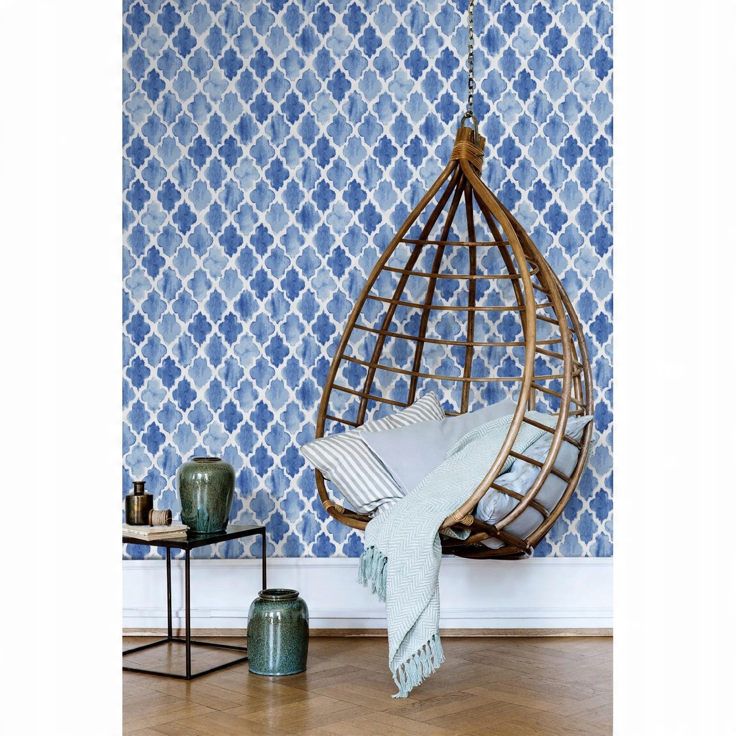 

Tapeta ścienna Niebieski marokański wzór 312x219cm