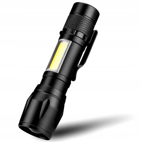 LATARKA LED ZOOM TAKTYCZNA KIESZONKOWA USB AKUMULATOR MAŁA PORĘCZNA Marka inna marka