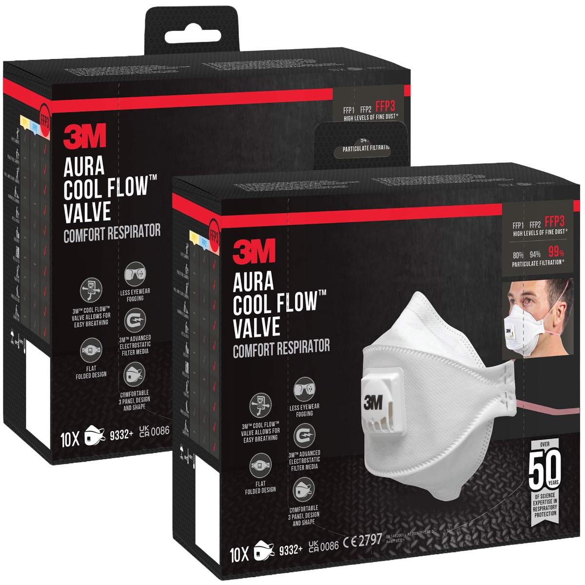 3M półmaska filtrująca ochronna z zaworem Cool-Flow FFP3 jednorazowa 20 szt