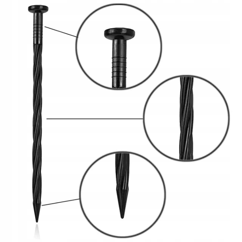 OBRZEŻE OGRODOWE TRAWNIKOWE 10m Wysokie 5cm Elastyczne 30 Szpilek Czarne Wysokość produktu 57 cm