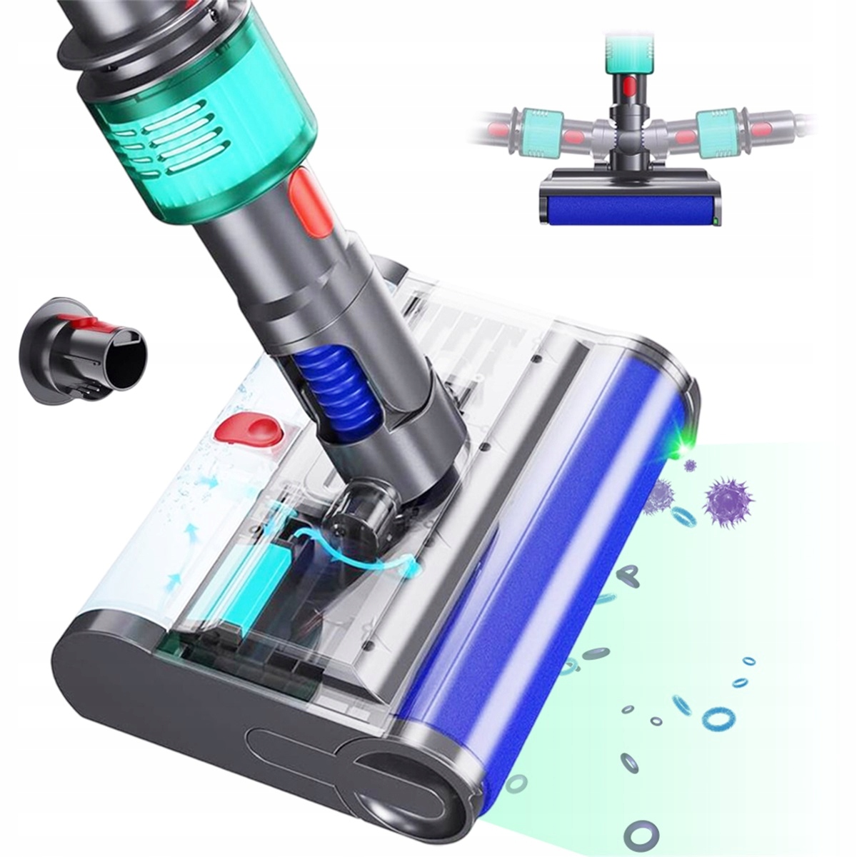 Mopovací Nástavec Se Zeleným Led Světlem Pro Dyson V7 V8 V10 V11 V15