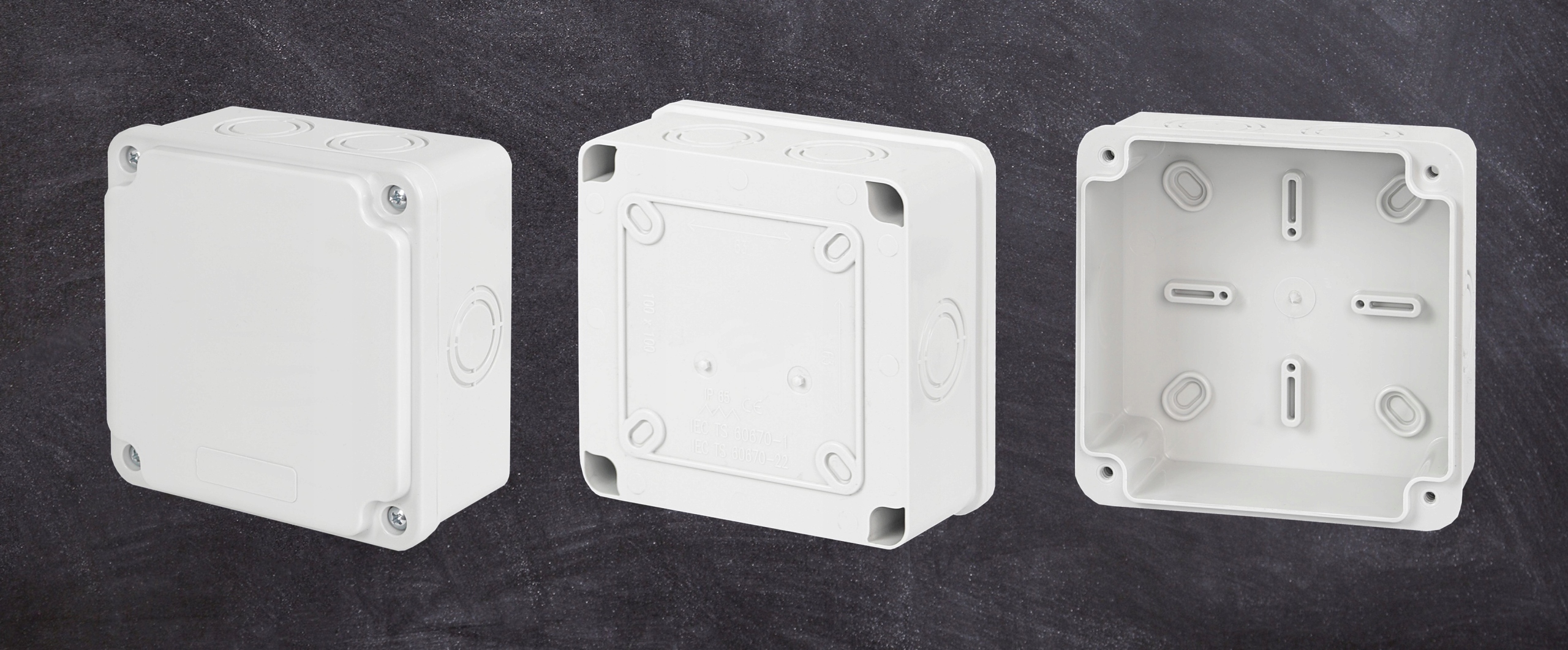 PUSZKA HERMETYCZNA NATYNKOWA ABS IP65 100X100X50 SKRZYNKA OBUDOWA Wysokość 100 mm