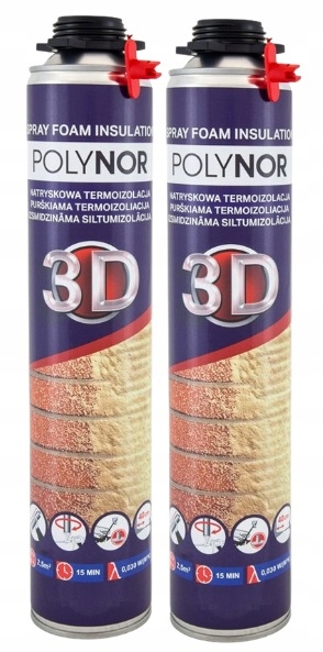 Pur Sprchová Pěna Polynor 3D Sada 2x 850 ml Izolace Zateplení