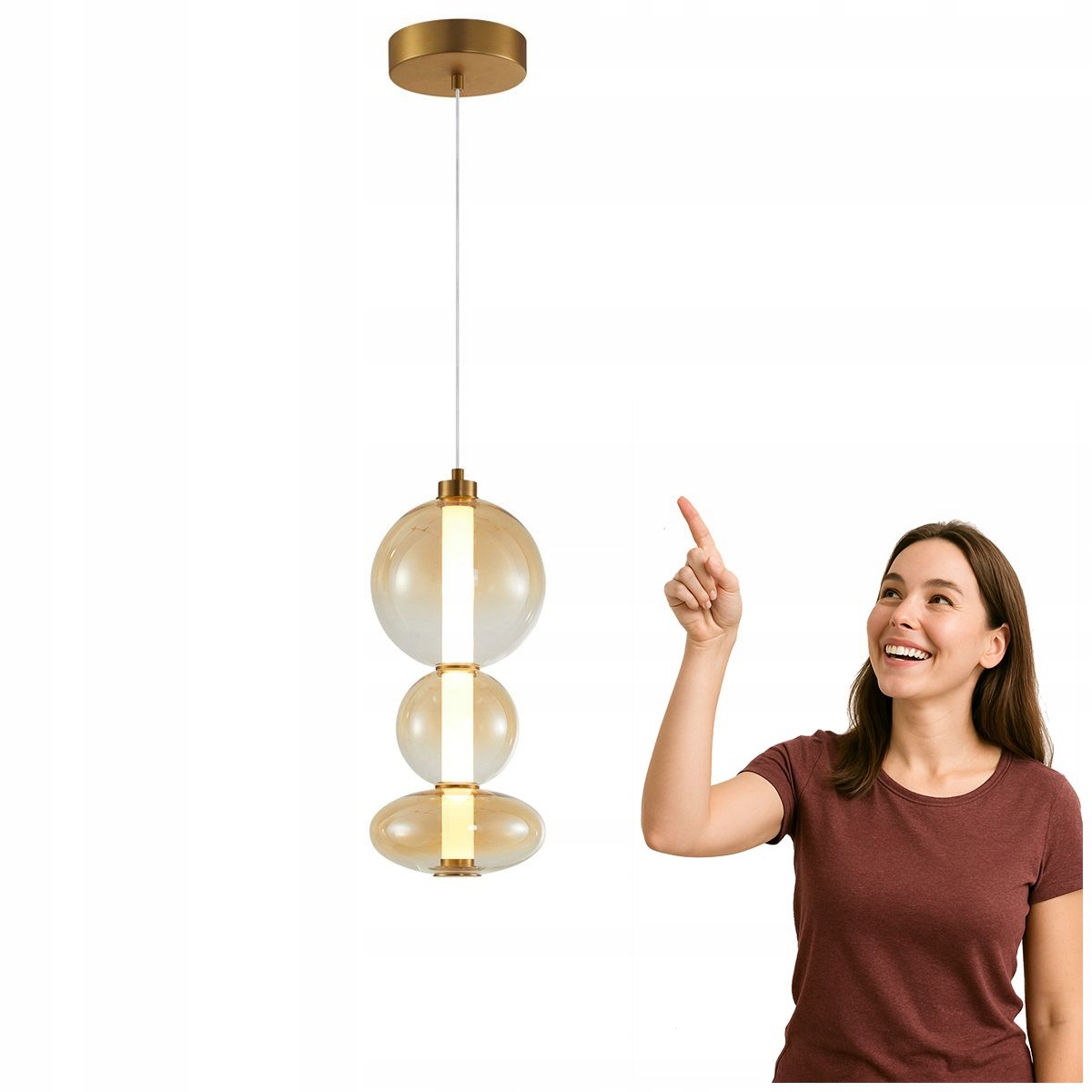 Závesná Led lampa 24W Sonte PND-24352V-24W-AB-AMB Italux