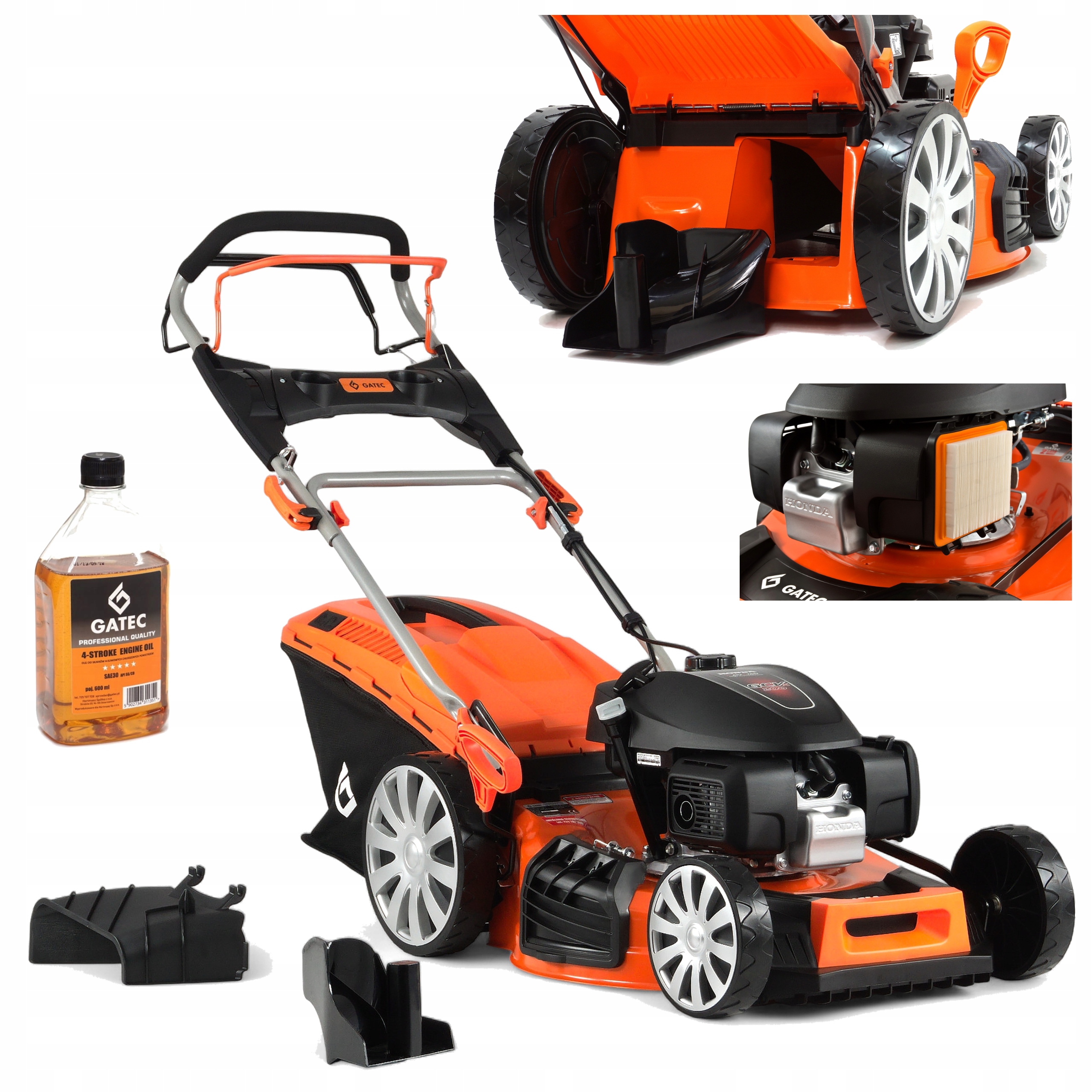 Kosiarka spalinowa z napędem, silnik Honda 201 cm3 53 cm, 4w1, 5.3 Km