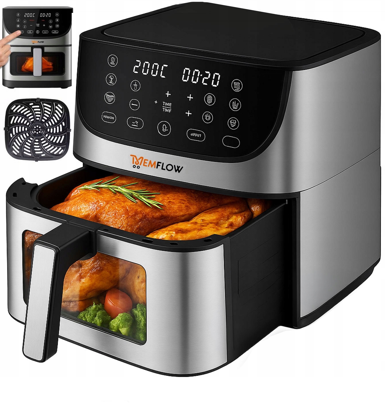 Air Fryer Frytkownica Beztłuszczowa 8L 1800W Duża Misa XL Profesjonalna