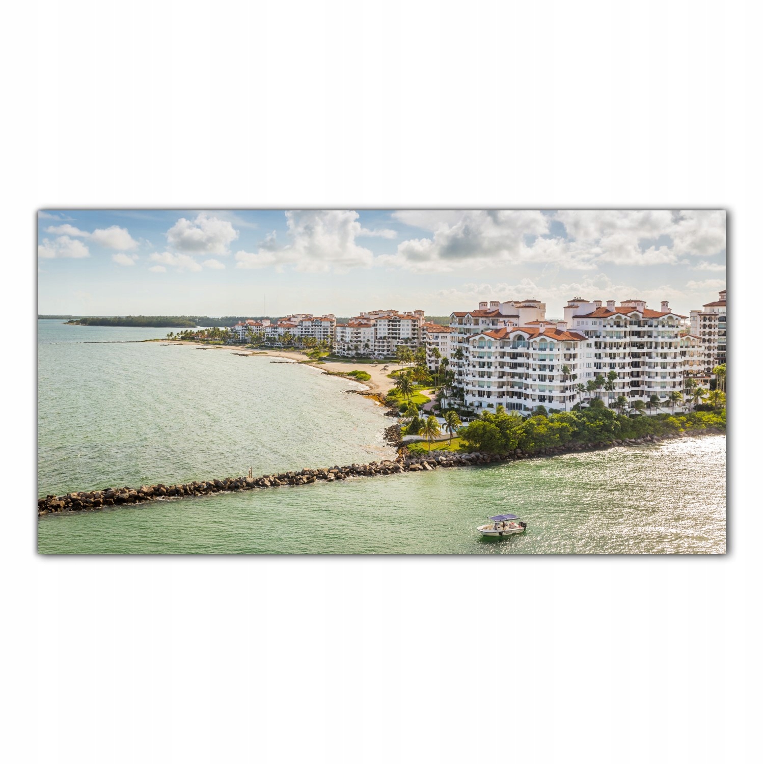 Miami Zátoka Lodě 100x50 Tvrzené sklo lacobel