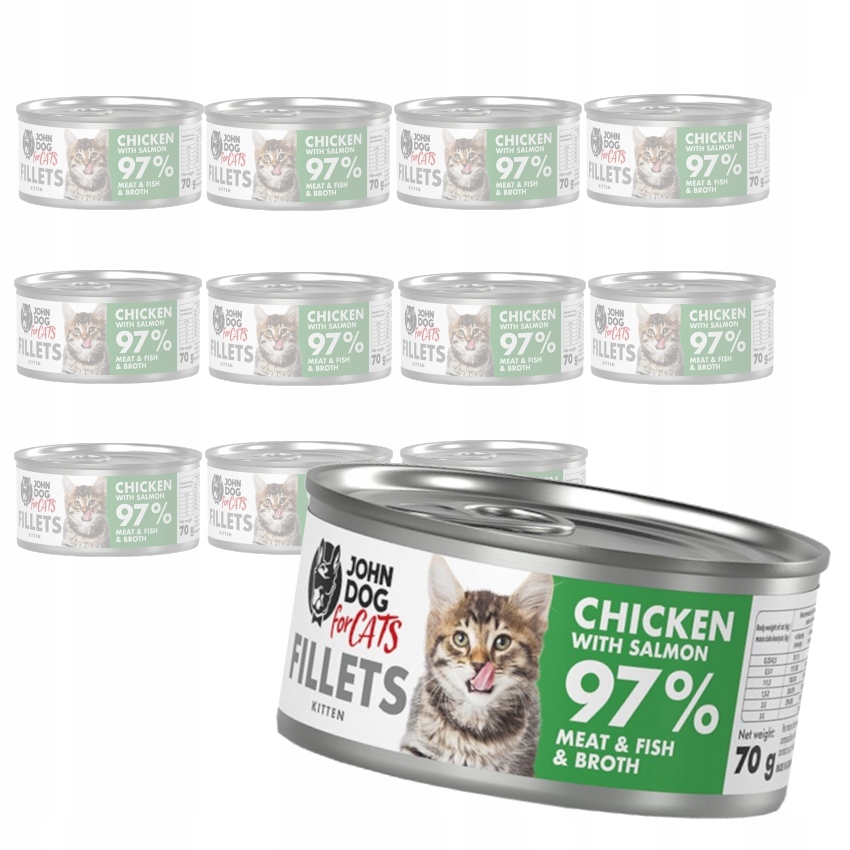 Levně John Dog For Cats Kuřecí Losos Pro Koťata 12x70g