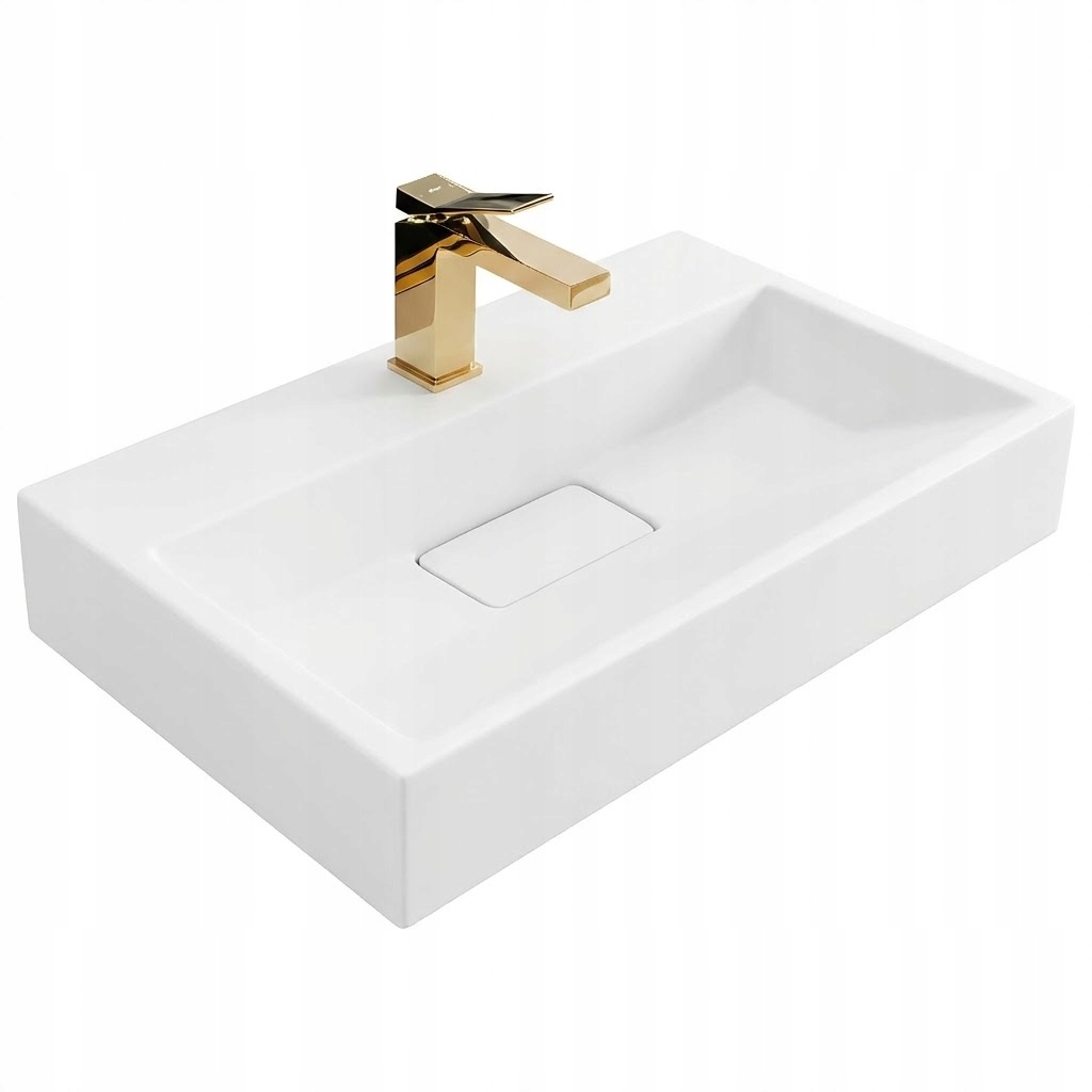 Umývadlo Z Kongomerátu Rea Goya 60 cm Na Dosku/na Stenu Biele Oblé