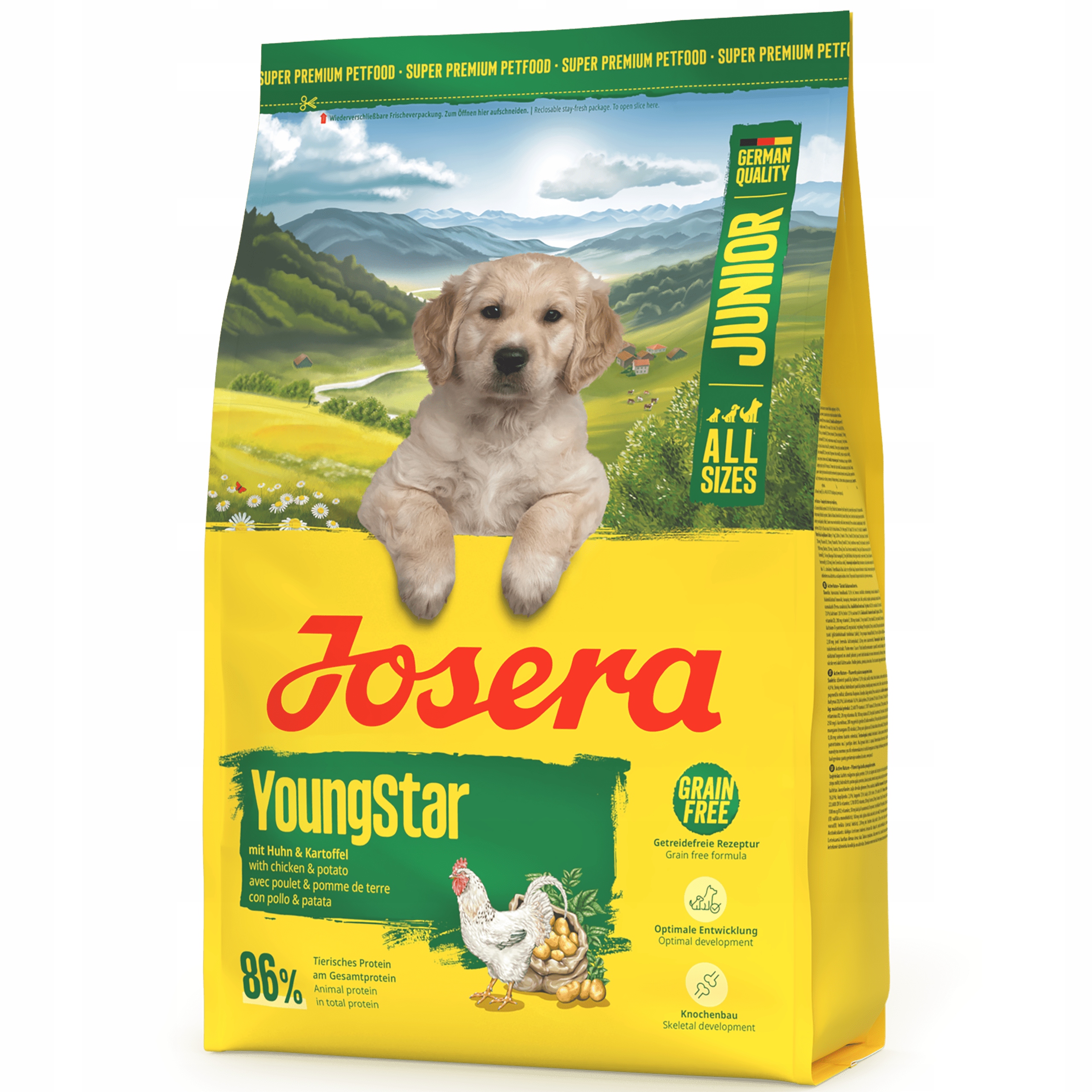 Josera Junior YoungStar 3kg Krmivo pro štěňata středních plemen, bez