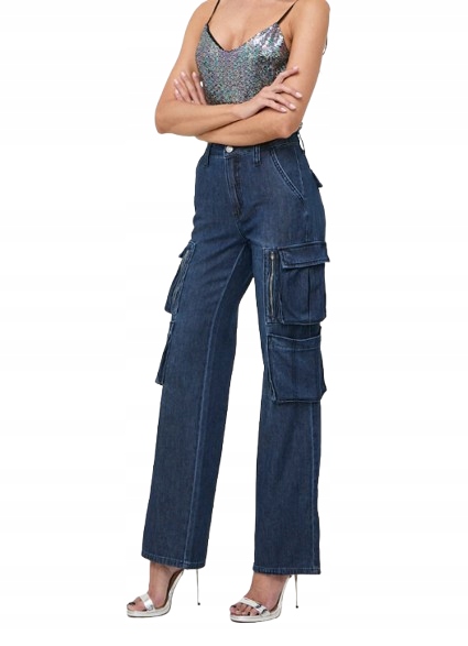 Guess Džíny S Kapsami V Tmavém Denimu 27 2DD