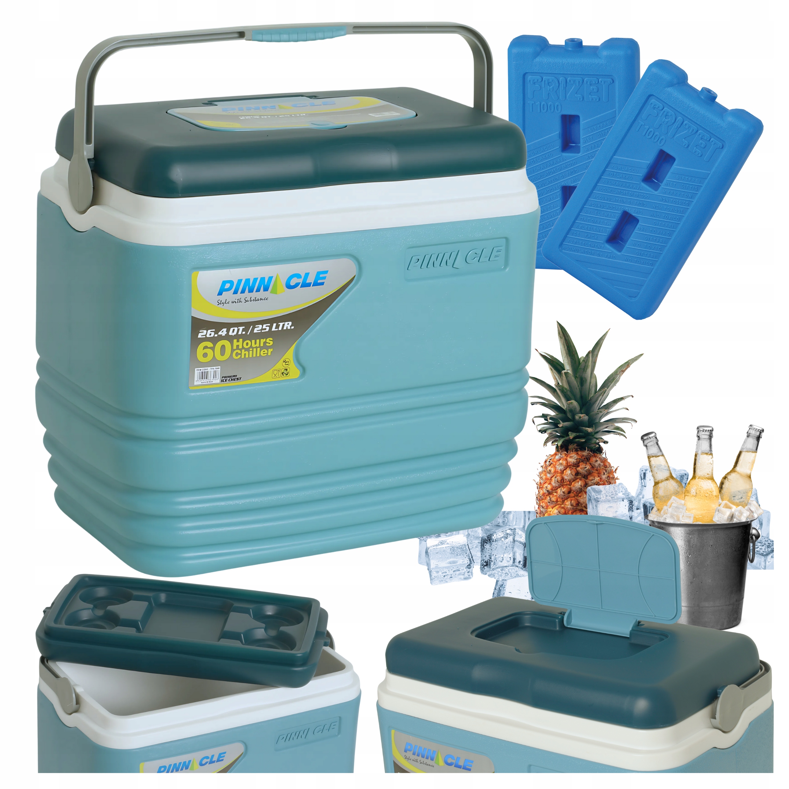 Turistická lednička s rukojetí Pinnacle TPX7006 25L 2 chladicí vložky