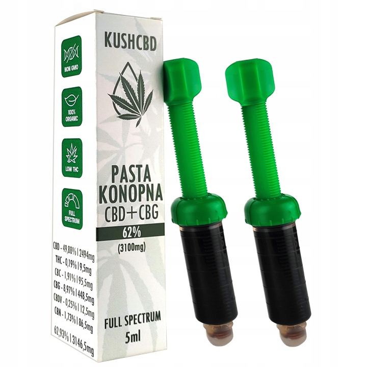 Pasta Konopna Full Spectrum Cbd Cbg 62% Thc Cbc Cbn Premium 2x 5ml