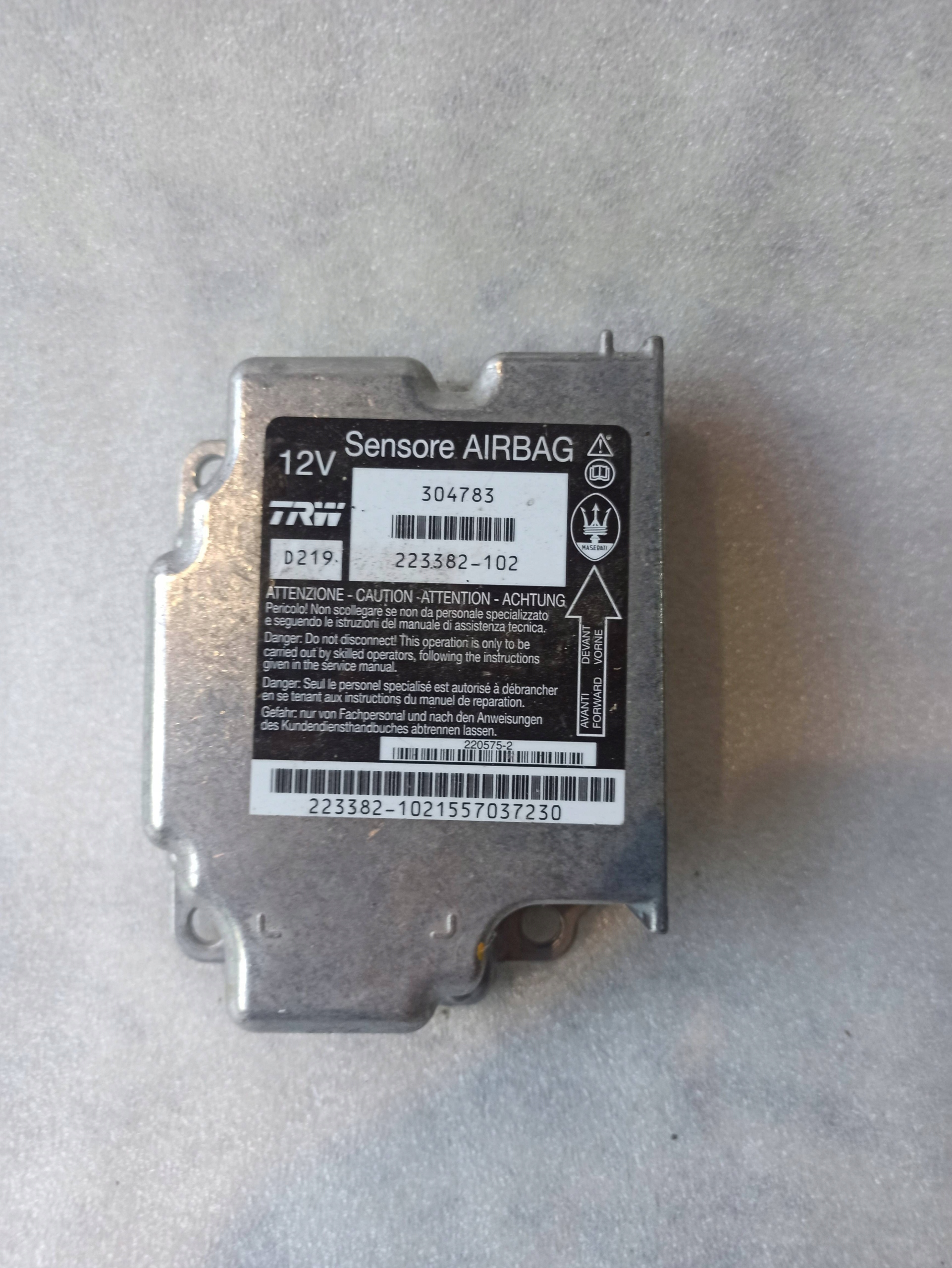304783, 223382-102 - MASERATI GRANTURISMO МОДУЛЬ ДАТЧИКА ПОДУШКИ БЕЗОПАСНОСТИ