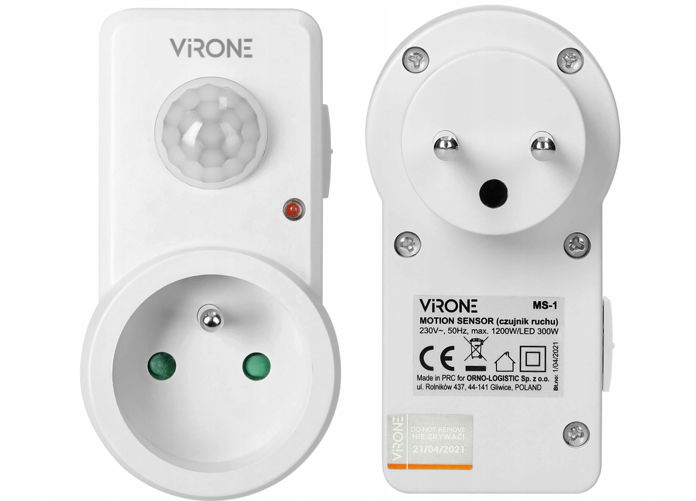 

Czujnik Ruchu Pir 120° Do Gniazdka Na Wtyczkę Led