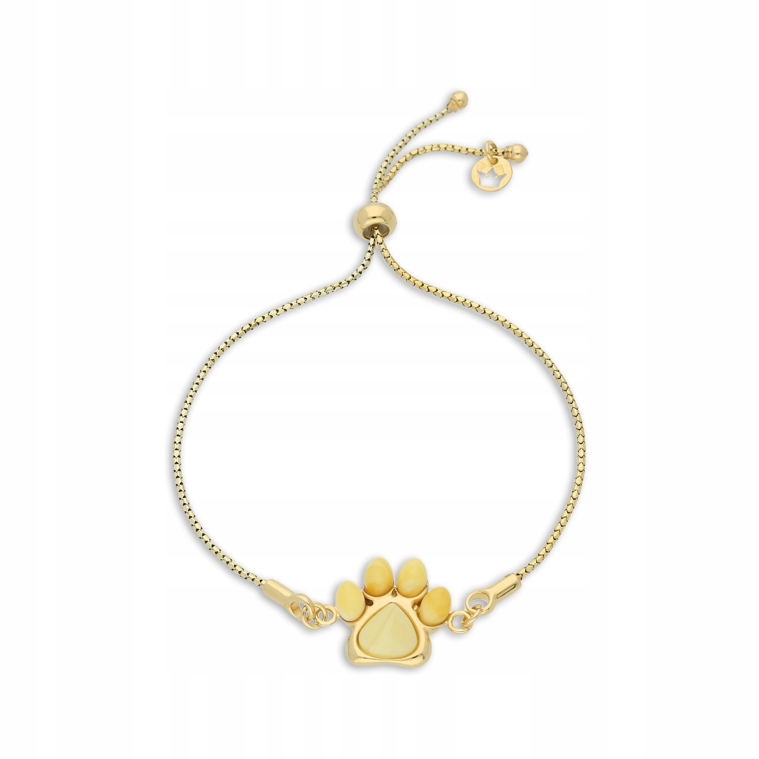 Zlatý Náramek S Jantarem Stříbro Psí Tlapka Stříbro Pozlacené