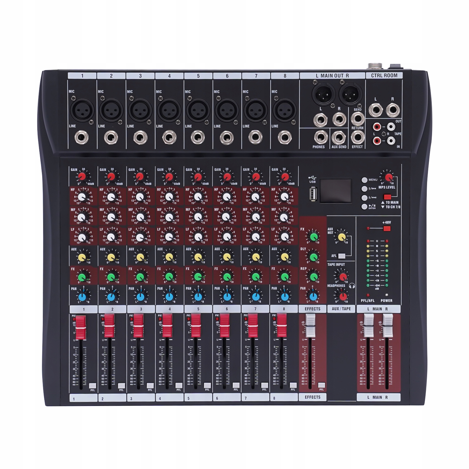 USB 8-канальный аудио студийный микшер с Bluetooth